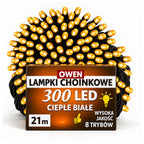 Lampki choinkowe 300 LED, 21 m, ciepła biel