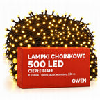 Lampki choinkowe 500 LED, 38 m, ciepła biel