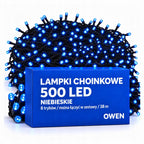 Lampki choinkowe 500 LED, 38 m, niebieskie