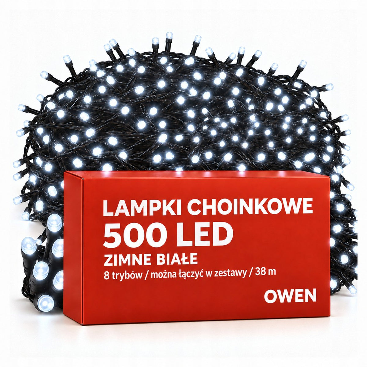 Lampki choinkowe 500 LED, 38 m, zimna biel