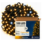 Lampki zewnętrzne 100 LED z efektem flash, 8 m, ciepła biel