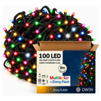 Lampki zewnętrzne 100 LED z efektem flash, 8 m, multikolor