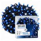 Lampki zewnętrzne 100 LED z efektem flash, 8 m, niebieskie