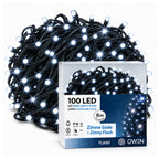 Lampki zewnętrzne 100 LED z efektem flash, 8 m, zimna biel