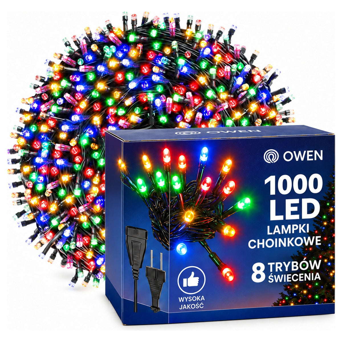 Lampki zewnętrzne 1000 LED z efektem flash, 70 m, multikolor