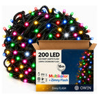 Lampki zewnętrzne 200 LED z efektem flash, 16 m, multikolor